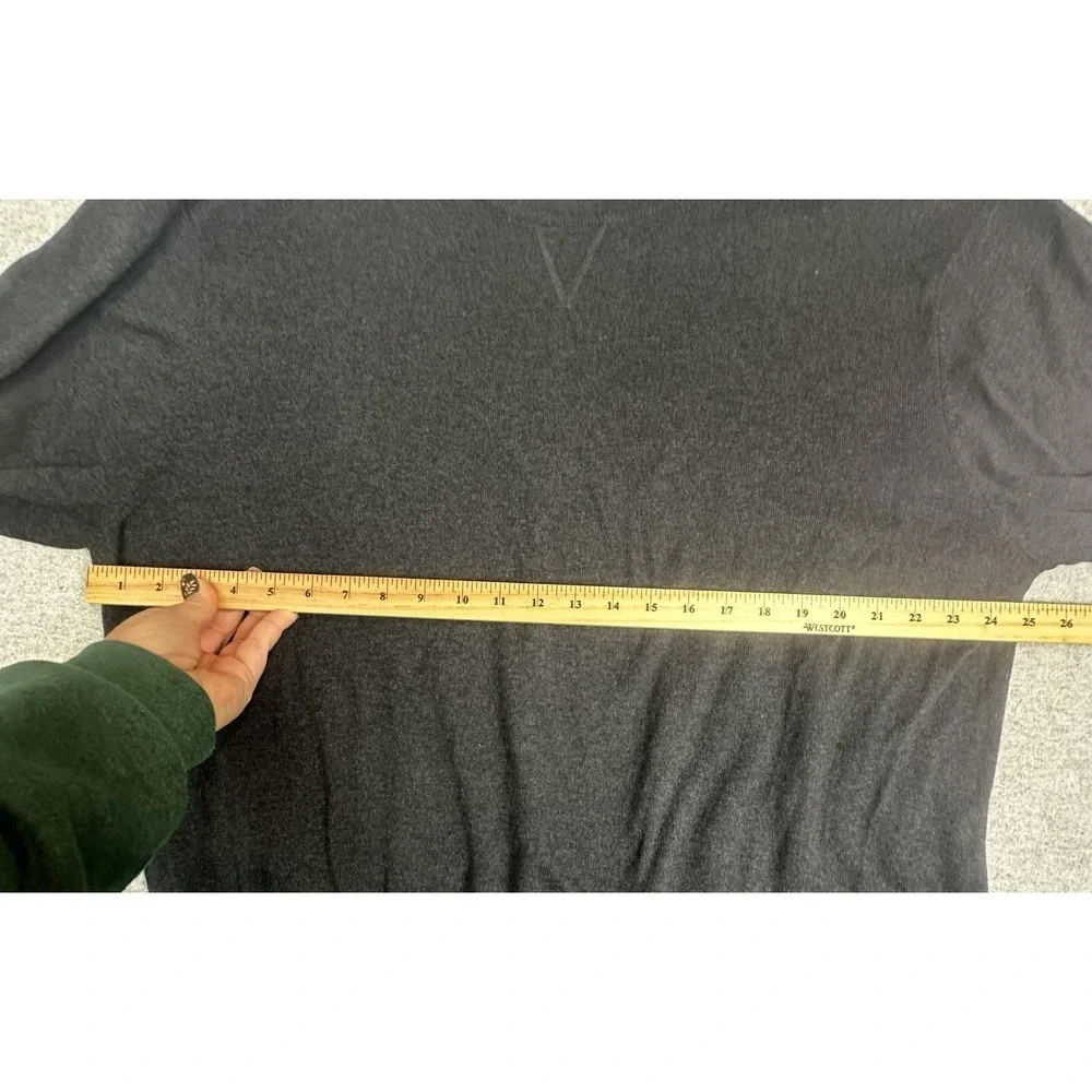 Orvis Sweater Mens Large Charcoal Gray Silk Cashmere Crewneck Knit Pullover